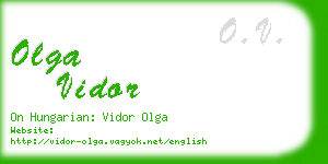 olga vidor business card